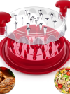 Pulled Chicken Shredder with Clear Lid Ergonomic Handle Quickly Tear Meat Grinder