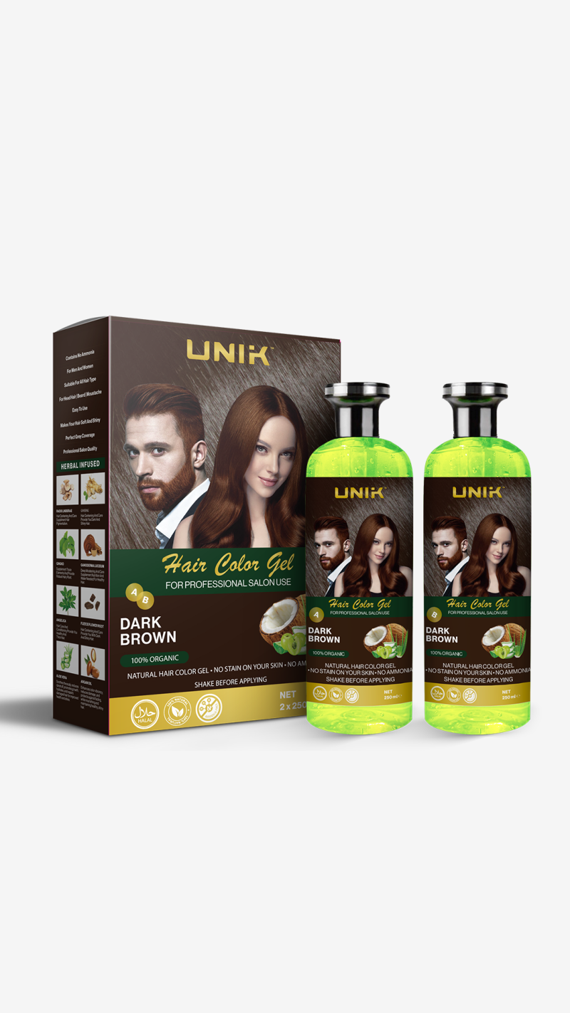 Unik Professional Hair Color Gel x2 250ml Black or Dark Brown, No Color to Skin Haircare Hair Dye - Image 2