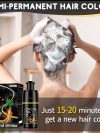 Black Hair Dye Shampoo for Gray Hair – Semi-Permanent Hair Color for Women & Men (350ml x 2) - Image 2
