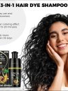 Black Hair Dye Shampoo for Gray Hair – Semi-Permanent Hair Color for Women & Men (350ml x 2) - Image 6
