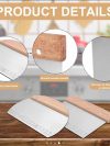 Dough Scraper with Scale 15CM Food Grade Stainless Steel Dough Cutter with Wooden Handle, Bench Scraper, Pastry Scraper Kitchen Scraper for Pizza, Bread, Pastry, Cake Dough Baking Shaping - Image 2
