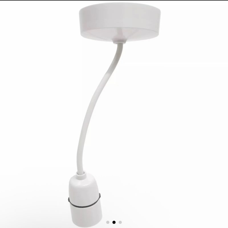 ESSENTIALS 6" PENDANT SET LIGHT FITTING B22 WHITE 3 1/2" - Image 2