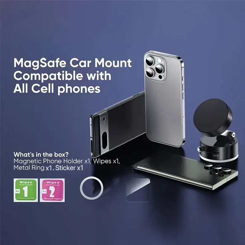 High Magnetic Suction Cup Mobile Phone Holder for Car Navigation with Vacuum Pumping Suction Cup, Stable and Durable - Image 3