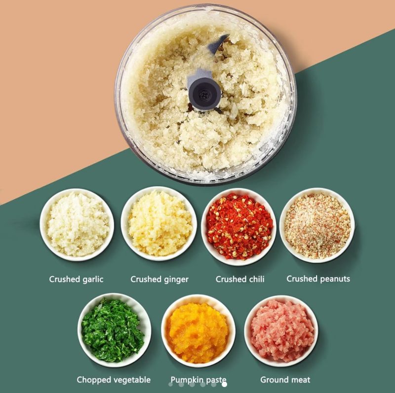 The Manual Food Chopper | Quick and Efficient | Great for Kitchen Use | Manual Food Processor | Features: Pull Rope Mechanism, 3 Blades, 520ml Capacity Fruit Plastic Stainless Steel Utensils Reuse | Great for Ramadan, Eid & Mothers Day Gifting - Image 9
