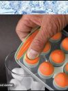 Home Plus Easy Release Ice Cube Tray Flexible Silicone Base Round Holes Green - Image 5