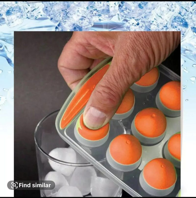 Home Plus Easy Release Ice Cube Tray Flexible Silicone Base Round Holes Green - Image 5