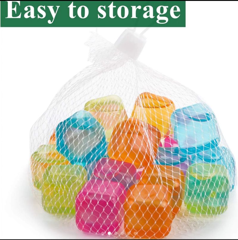 Reusable Ice Cubes, 2.5cm Plastic Squares for Drinks, Whiskey, Wine or Beer, Keep Your Drink Cold Longer, Re-freezable, Washable, Assorted Colour Utensils Set - Image 5