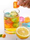 Reusable Ice Cubes, 2.5cm Plastic Squares for Drinks, Whiskey, Wine or Beer, Keep Your Drink Cold Longer, Re-freezable, Washable, Assorted Colour Utensils Set - Image 3