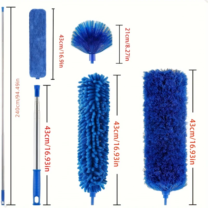 🧹 4pcs Dusting Duster Set – Extendable, Bendable & Washable for High Ceilings, Fans & More! ✨ - Image 8