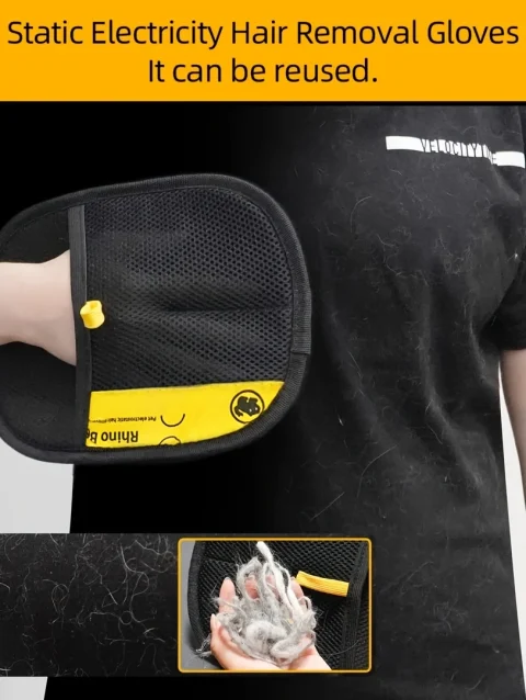🐾 Hair Removal Grooming Gloves – Stylish & Efficient Pet Care for Cats & Dogs! ✨