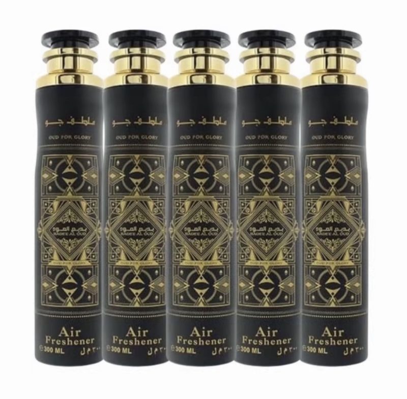 Dubai Air Freshener Badee AlOud Black 5 x 300ml - Luxury Scent, Long Lasting Fragrance