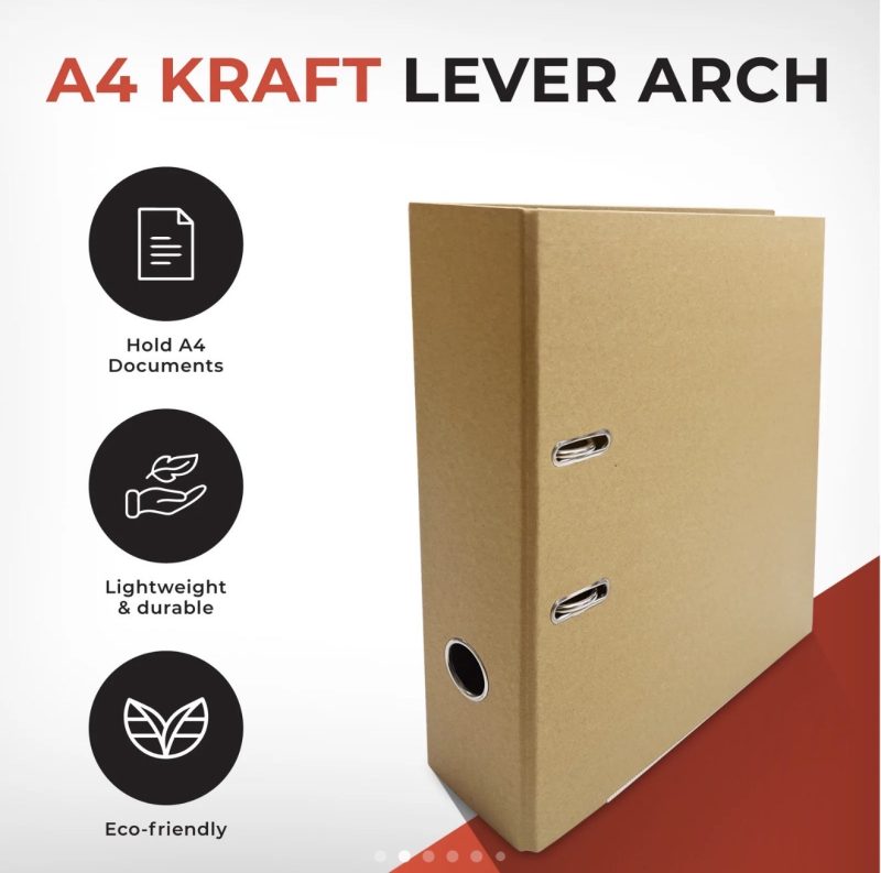 A4 Kraft Paperboard Lever Arch Files