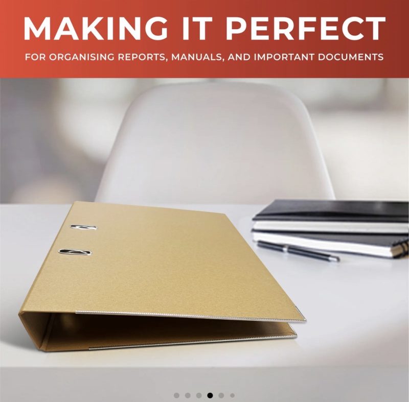 A4 Kraft Paperboard Lever Arch Files - Image 2