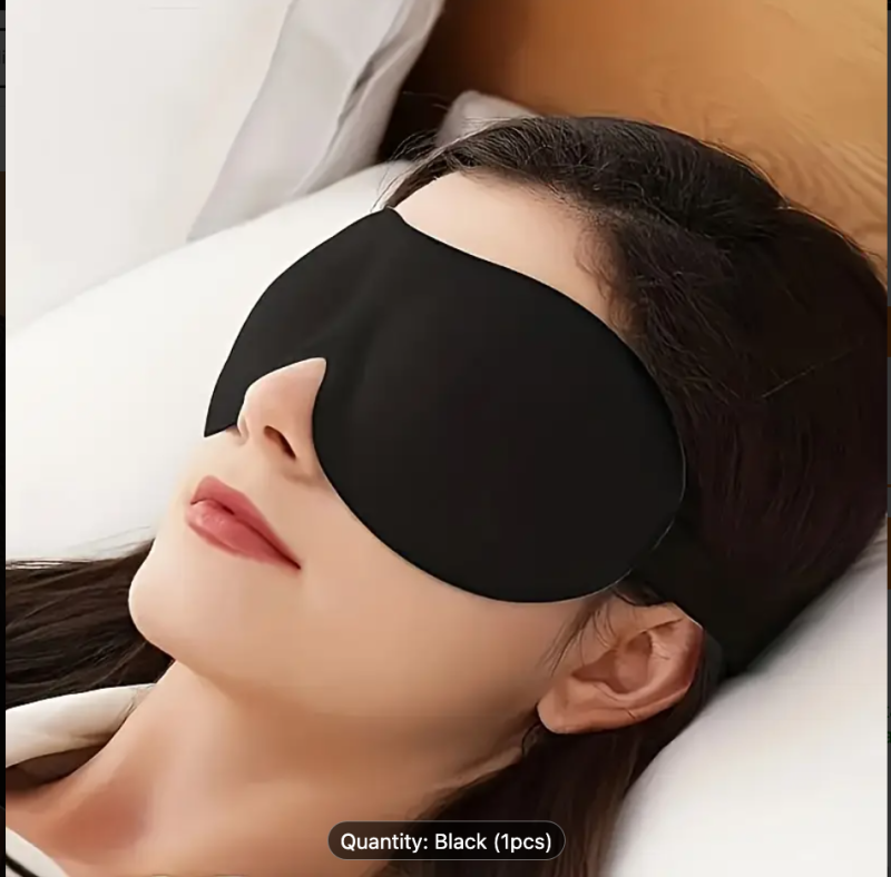 3D Sleep Mask with Black Shade for Eye Protection and Breathability – Essential Travel Accessory - Image 5