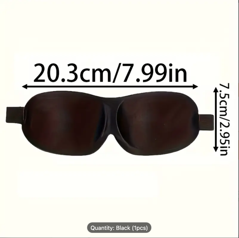 3D Sleep Mask with Black Shade for Eye Protection and Breathability – Essential Travel Accessory - Image 7