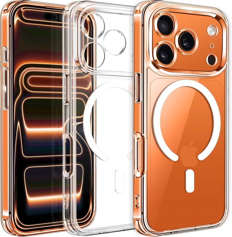 Magnetic Transparent Case for iPhone 17 / 17 Air / 17 Pro / 17 Pro Max – Slim Fit, Shockproof & Wireless Charging Compatible