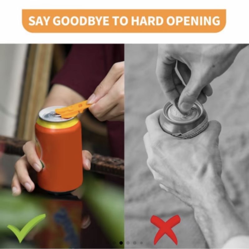 6-Piece Easy Open Can Opener & Drink Protector - Travel & Outdoor Pop-Top Can Accessories - Image 5