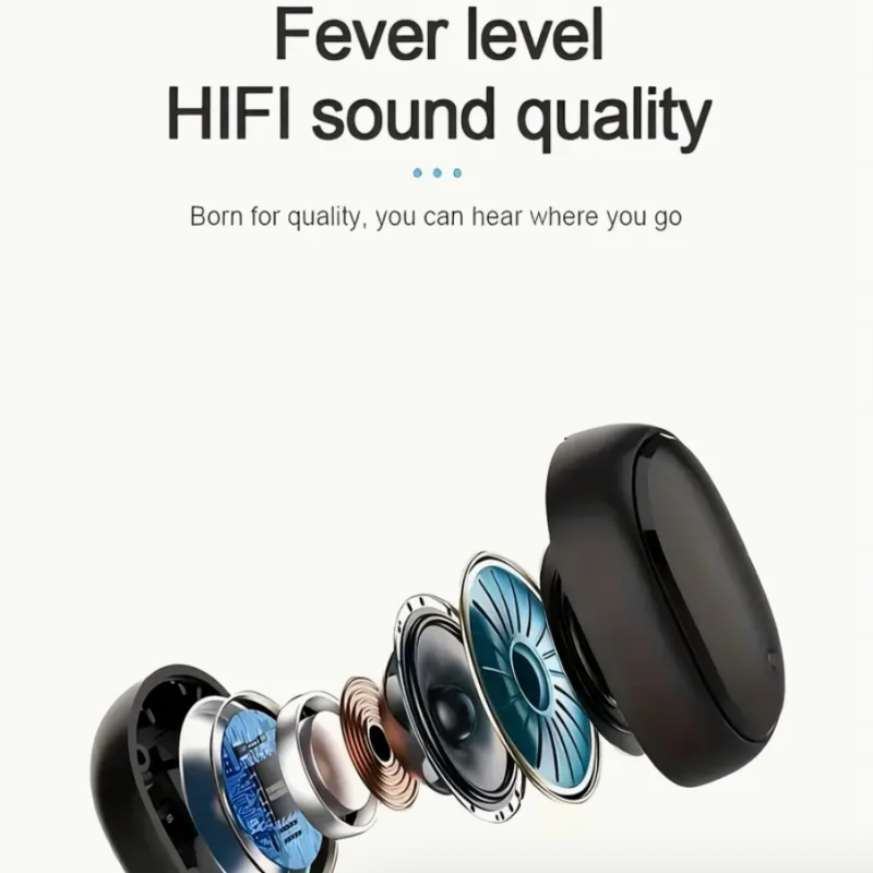 Wireless Earbuds – High-Fidelity Sound, Noise Isolation, Compact & Lightweight | Sport & Office Earphones, Black | Ideal Gift for Christmas & Halloween - Image 4