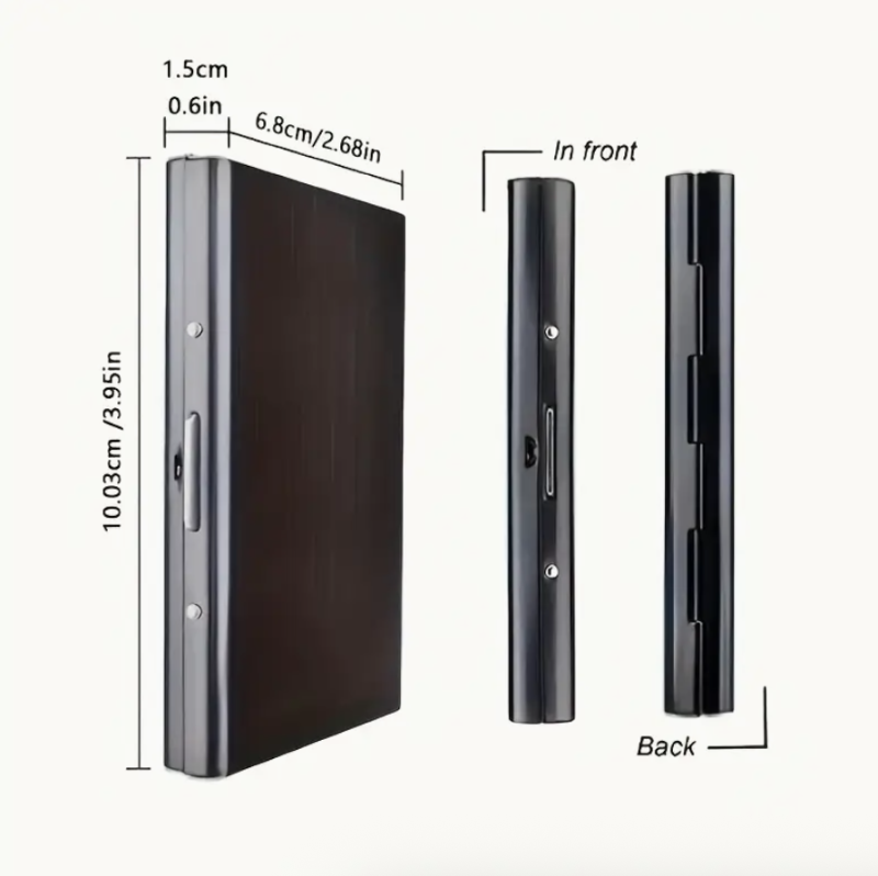 Blocking Card Holder for Men – Sleek Black Metal Wallet, RFID Protection, Secure Card Storage | Slim, Polished Finish, Multiple Compartments - Image 2