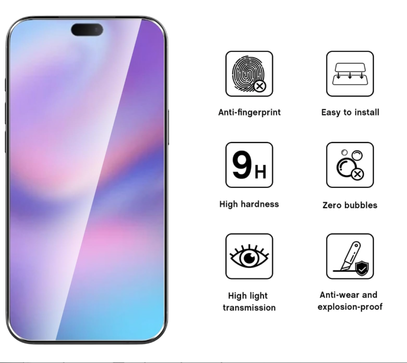 Tempered Glass Screen Protector for 17 | 17 Air | 17 Pro | 17 Pro Max – 9H Hardness, HD Clear, Anti-Scratch & Bubble-Free - Image 5
