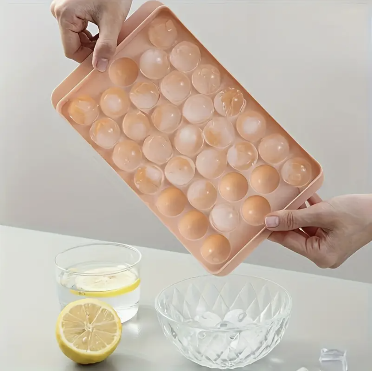 1PC Ice Cube Tray – Polished Dustproof Round Grid Ice Ball Mold | Small-Sized Food-Grade Ice Maker for Home, Party & Kitchen Use