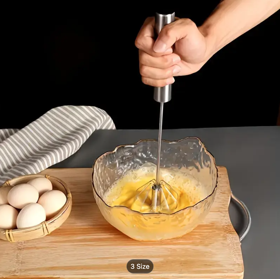 1PC Stainless Steel Multi-Function Whisk & Milk Frother – Hand Mixer for Baking, Eggs & Cream | Essential Kitchen Gadget
