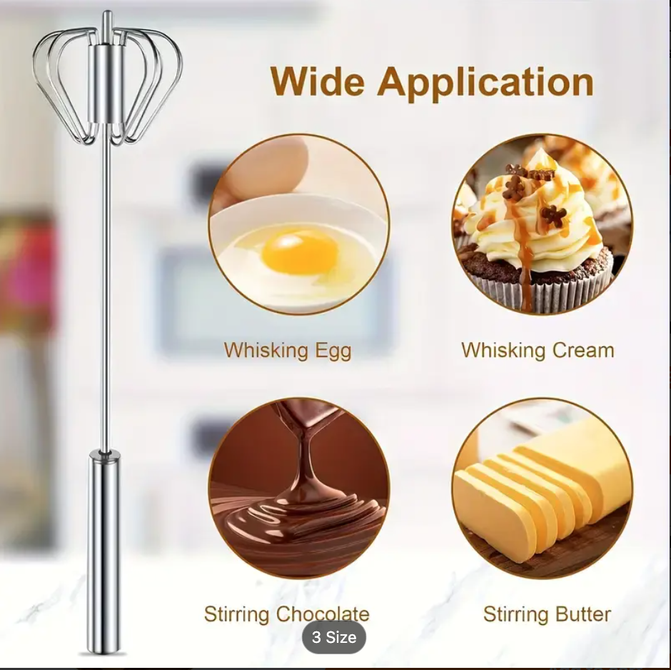 1PC Stainless Steel Multi-Function Whisk & Milk Frother – Hand Mixer for Baking, Eggs & Cream | Essential Kitchen Gadget - Image 7