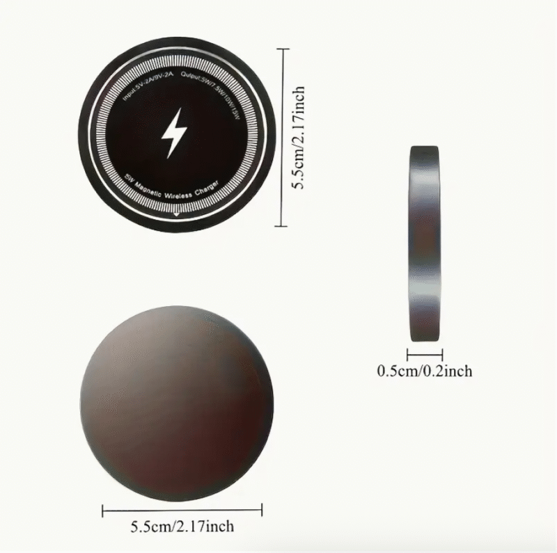 15W Fast-Charging Magnetic Wireless Charger Pad – Compatible with iPhone 16/15/14/13/12/11 (Pro/Max/Mini) | Dual Input USB-C/A | Intelligent Overcharge Protection | Sleek Black Design - Image 3