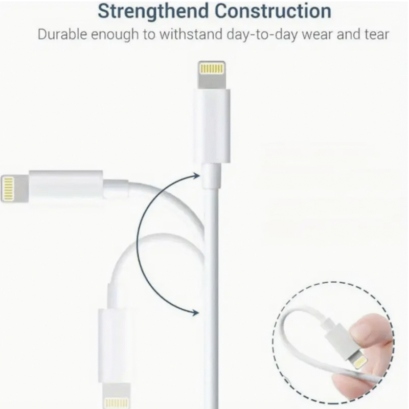 Lightning to USB-A Charging Cable – Fast Charging & Data Sync for iPhone, iPad, iPod - Image 3