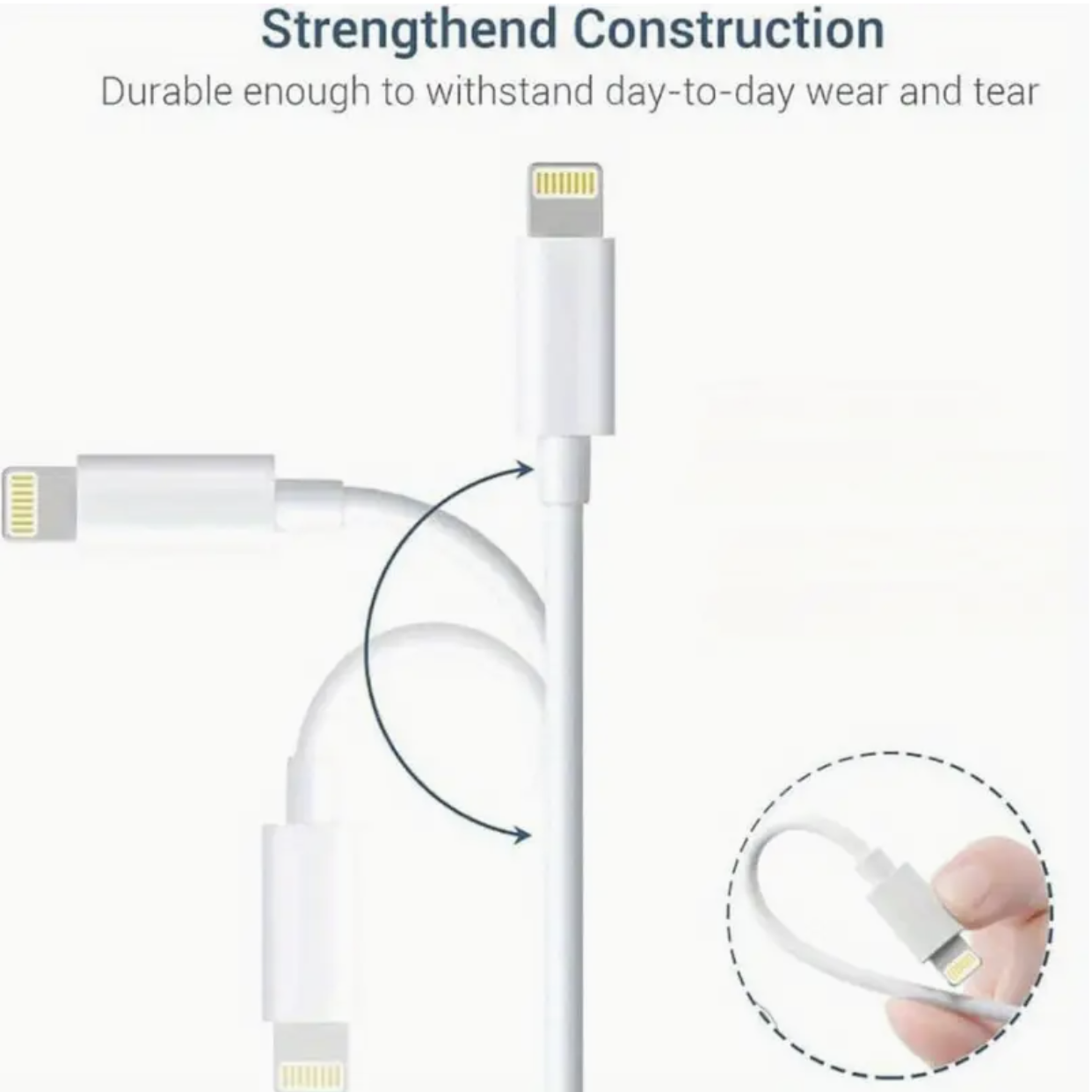 Lightning to USB-A Charging Cable – Fast Charging & Data Sync for iPhone, iPad, iPod - Image 3