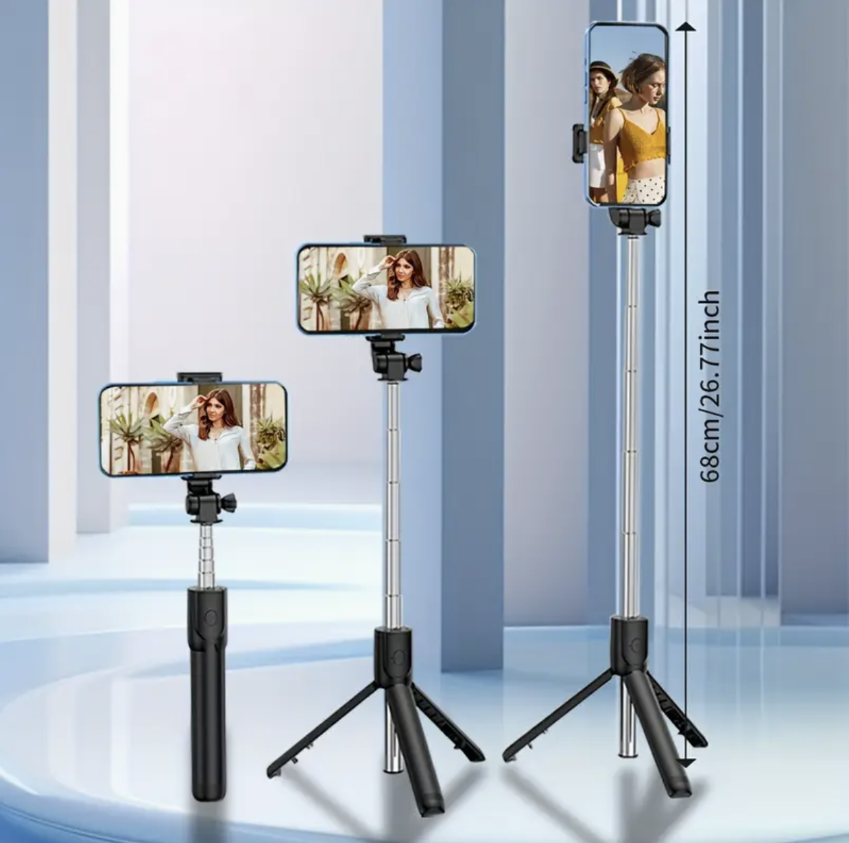 Foldable Selfie Pole with Tripod Stand – 360° Rotation, Anti-Shake, Wireless Handheld Gimbal for Mobile Photography & Travel - Image 7