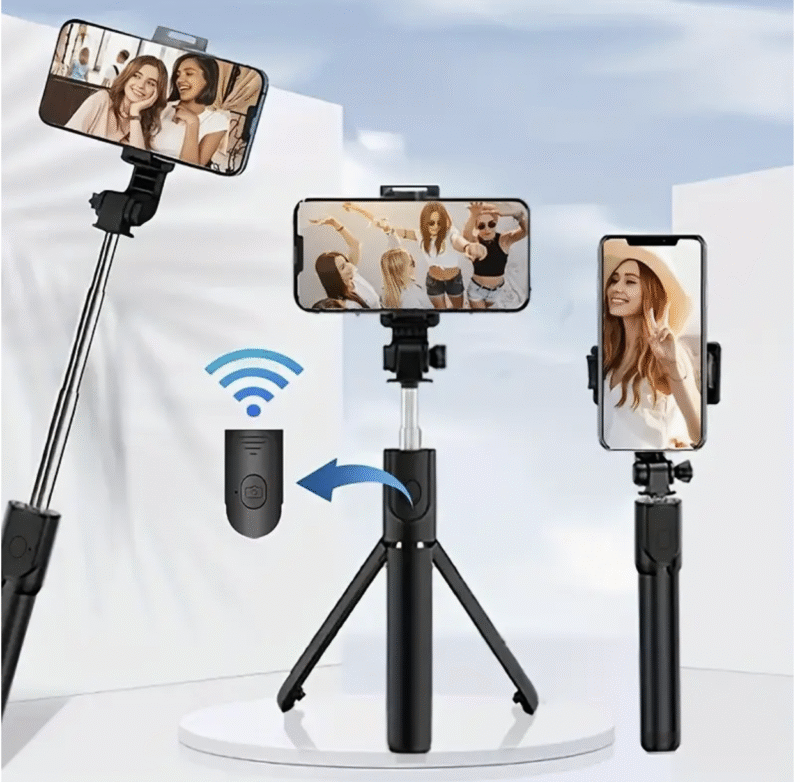Foldable Selfie Pole with Tripod Stand – 360° Rotation, Anti-Shake, Wireless Handheld Gimbal for Mobile Photography & Travel - Image 3