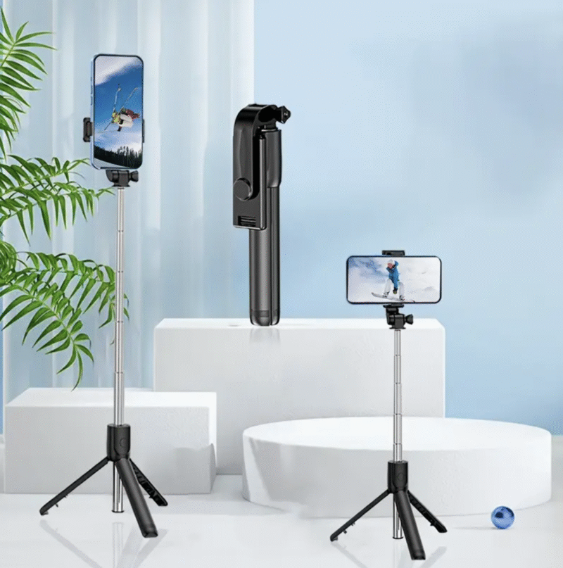 Foldable Selfie Pole with Tripod Stand – 360° Rotation, Anti-Shake, Wireless Handheld Gimbal for Mobile Photography & Travel - Image 5
