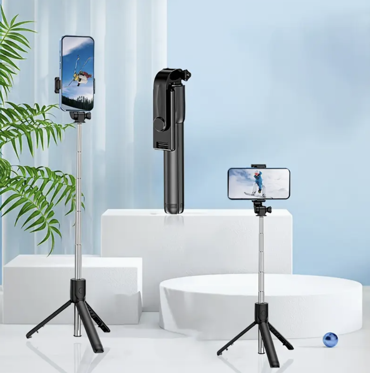 Foldable Selfie Pole with Tripod Stand – 360° Rotation, Anti-Shake, Wireless Handheld Gimbal for Mobile Photography & Travel - Image 5