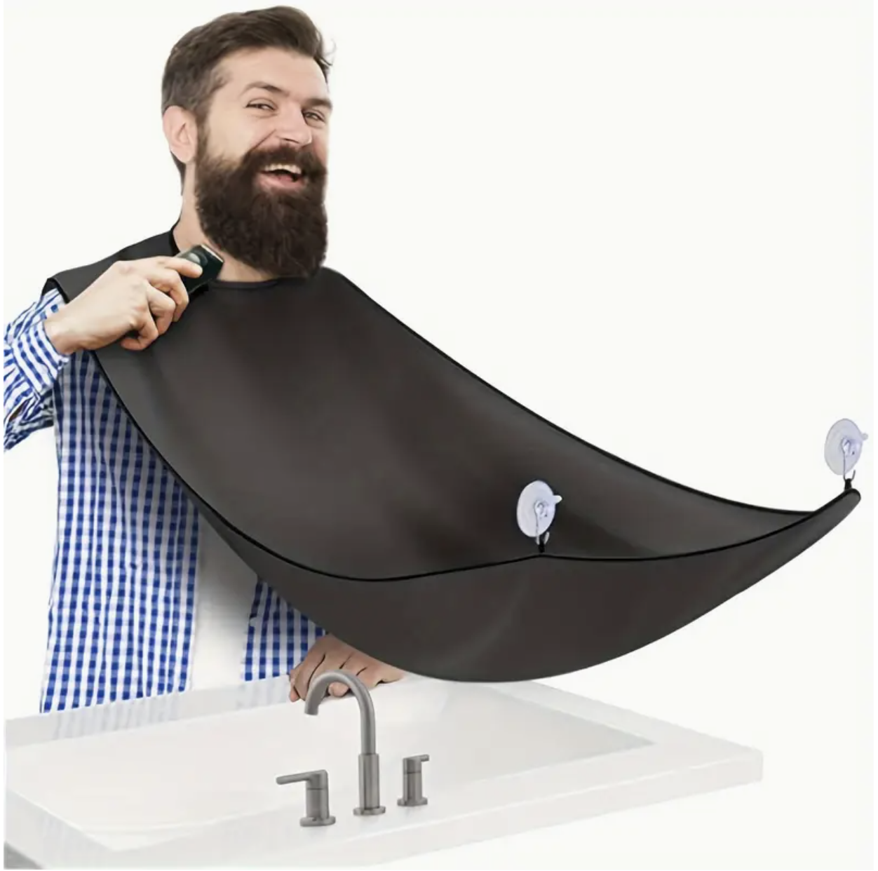 1pc Beard Bib – Non-Stick Beard Catcher Apron for Men, Easy Grooming and Trimming, Universal Fit - Image 2