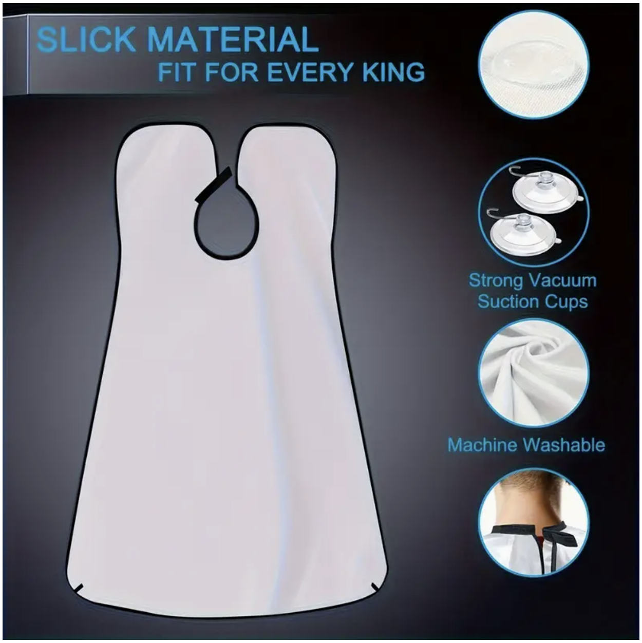1pc Beard Bib – Non-Stick Beard Catcher Apron for Men, Easy Grooming and Trimming, Universal Fit - Image 6