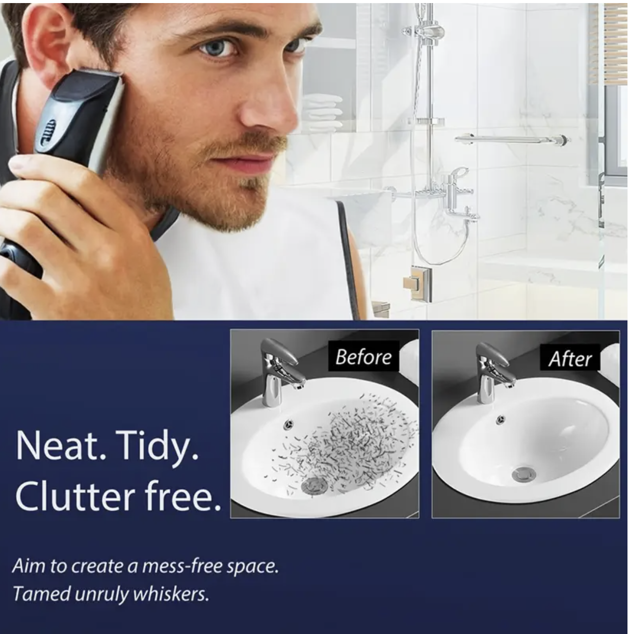 1pc Beard Bib – Non-Stick Beard Catcher Apron for Men, Easy Grooming and Trimming, Universal Fit - Image 5