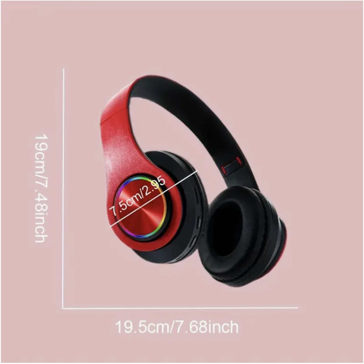 Black Wireless Noise-Canceling Headphones – Foldable Design, USB-C Charging, High-Quality Sound, Red/Black Gaming & Streaming Headset - Image 7