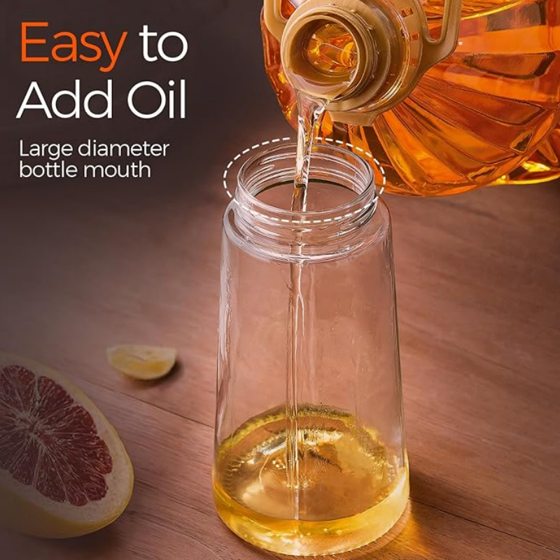New Glass Spray Pour Dual-Use Oil Bottle – Large Capacity One-Piece Press Sprayer for Kitchen Cooking - Image 3