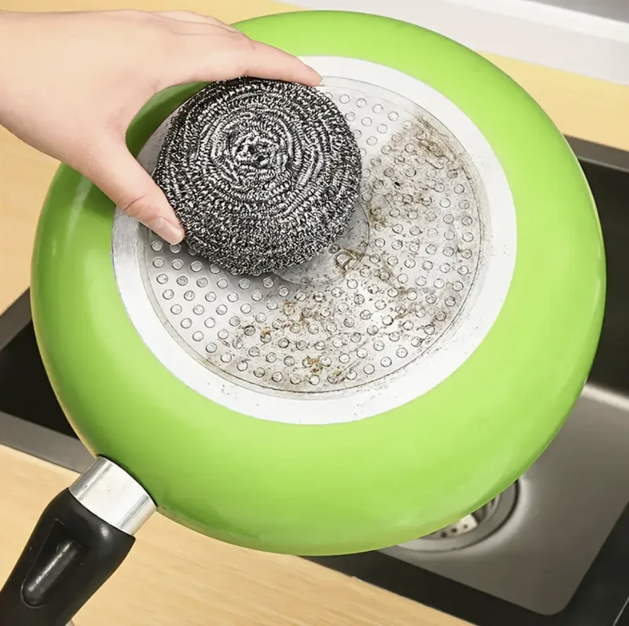 6 Pcs Heavy-Duty Stainless Steel Pot Scrubbing Balls | High-Zinc Iron Core | Rust-Resistant Wire Scrubbers for Tough Kitchen & Bathroom Cleaning - Image 6