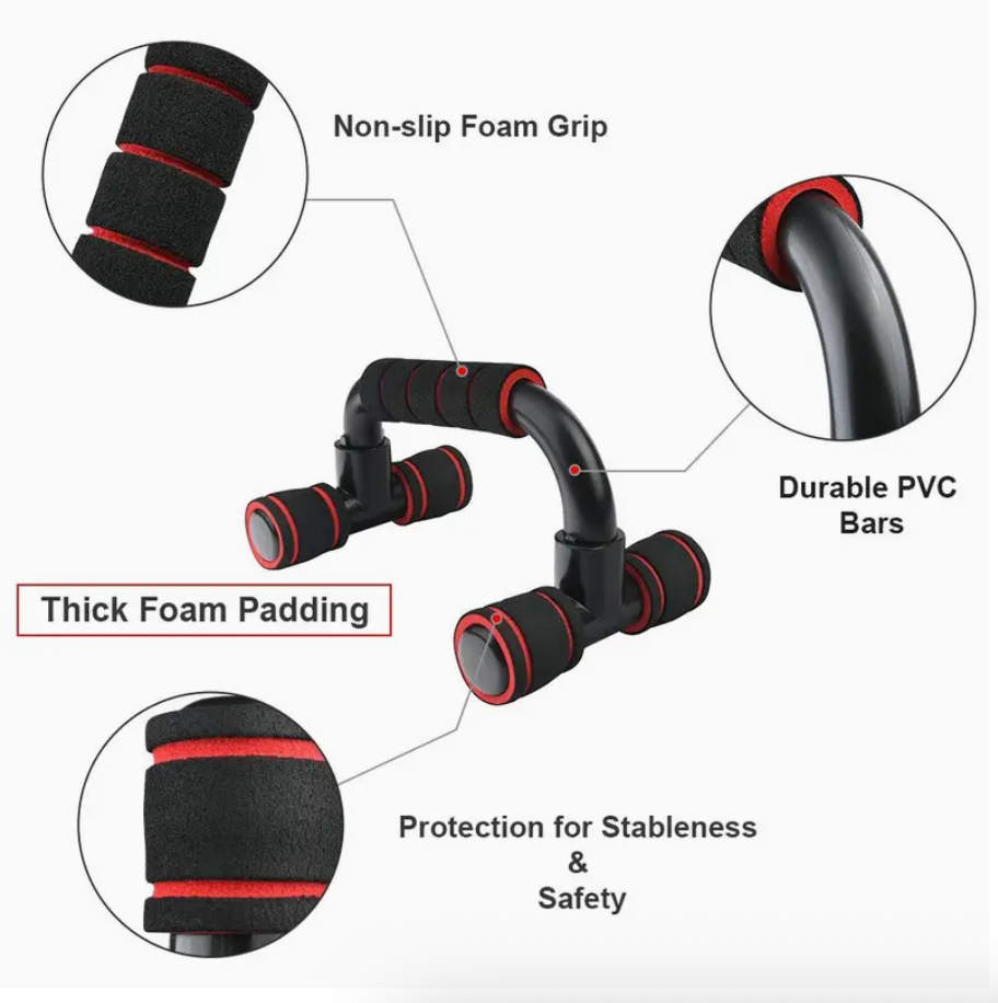 Pushup Bars Stands Handles Set for Men & Women – Cushioned Foam Grip Push Up Bars - Image 3