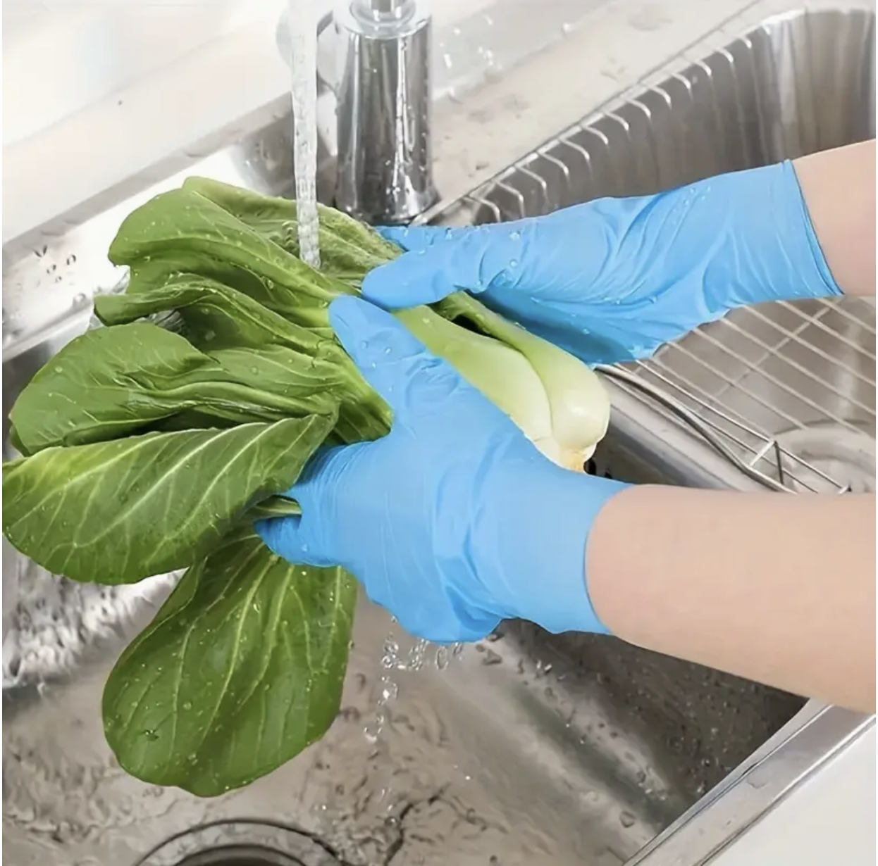 8 PCS Disposable Nitrile Gloves – Large Size | Waterproof, Anti-Slip, Multi-Purpose Cleaning & Protection Gloves - Image 7