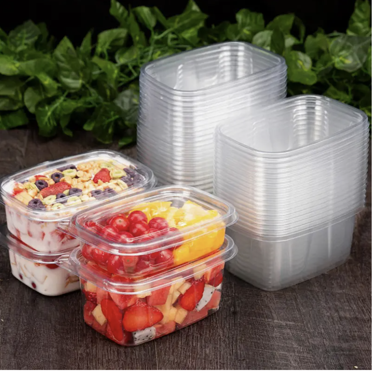 10 Pcs Heavy-Duty Reusable Food Storage Containers with Leakproof Lids – 350ml / 11.84oz Rectangular Stackable Containers, Microwave & Freezer Safe, Airtight & Durable