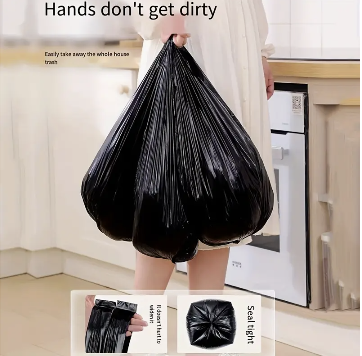 20pcs Extra Thick Durable Handheld Trash Bags – 5 Rolls, Leak-Proof Plastic Waste Bags for Kitchen, Bathroom, Office & Home