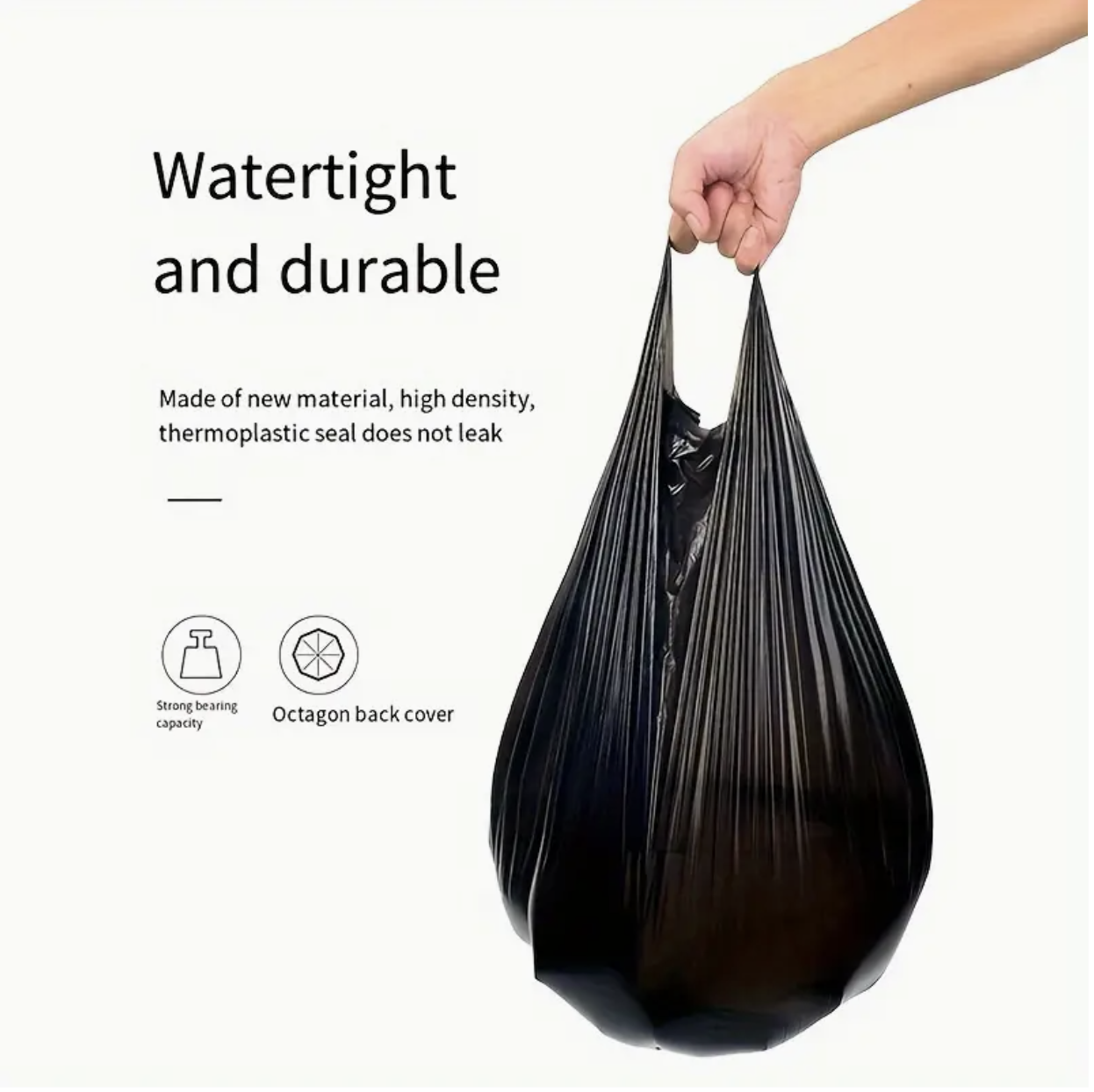 20pcs Extra Thick Durable Handheld Trash Bags – 5 Rolls, Leak-Proof Plastic Waste Bags for Kitchen, Bathroom, Office & Home - Image 4