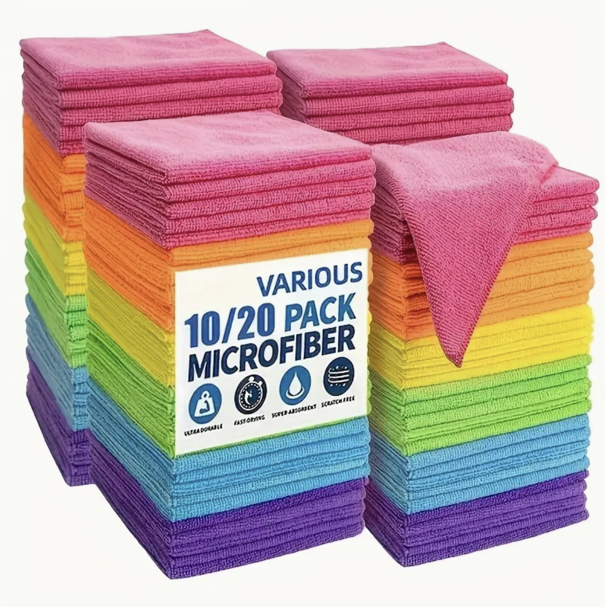 10pcs Multi-Purpose Microfiber Cleaning Cloths – Quick-Dry, Washable, Gift Box Set for Kitchen, Yard & Commercial Use - Image 6