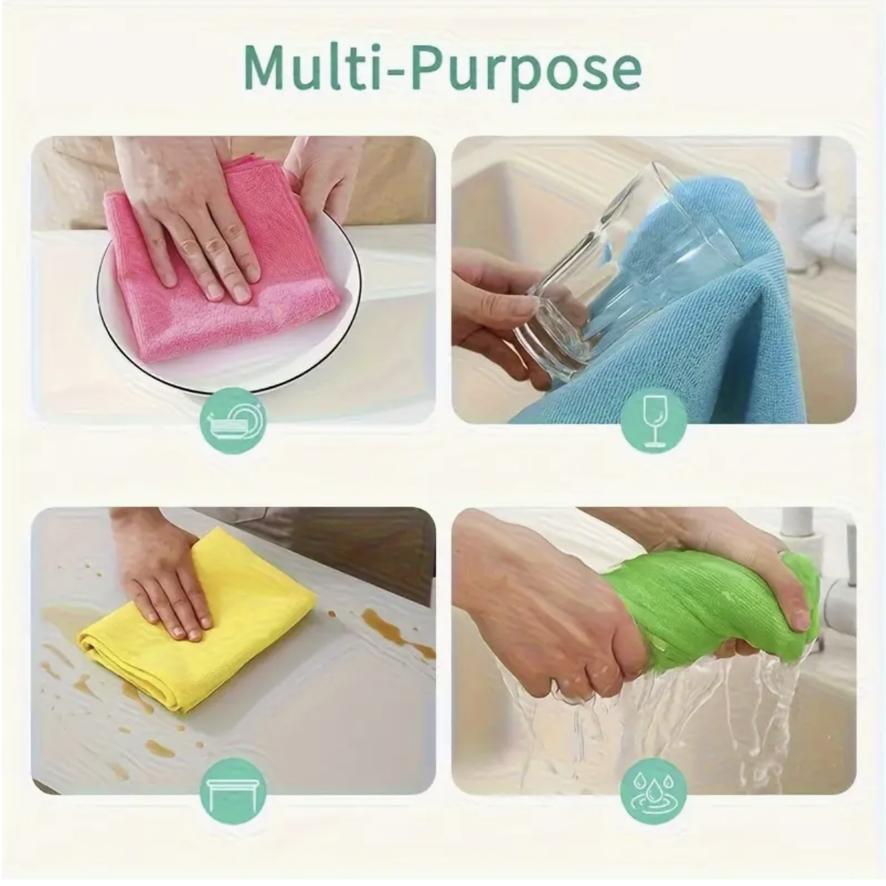 10pcs Multi-Purpose Microfiber Cleaning Cloths – Quick-Dry, Washable, Gift Box Set for Kitchen, Yard & Commercial Use - Image 2