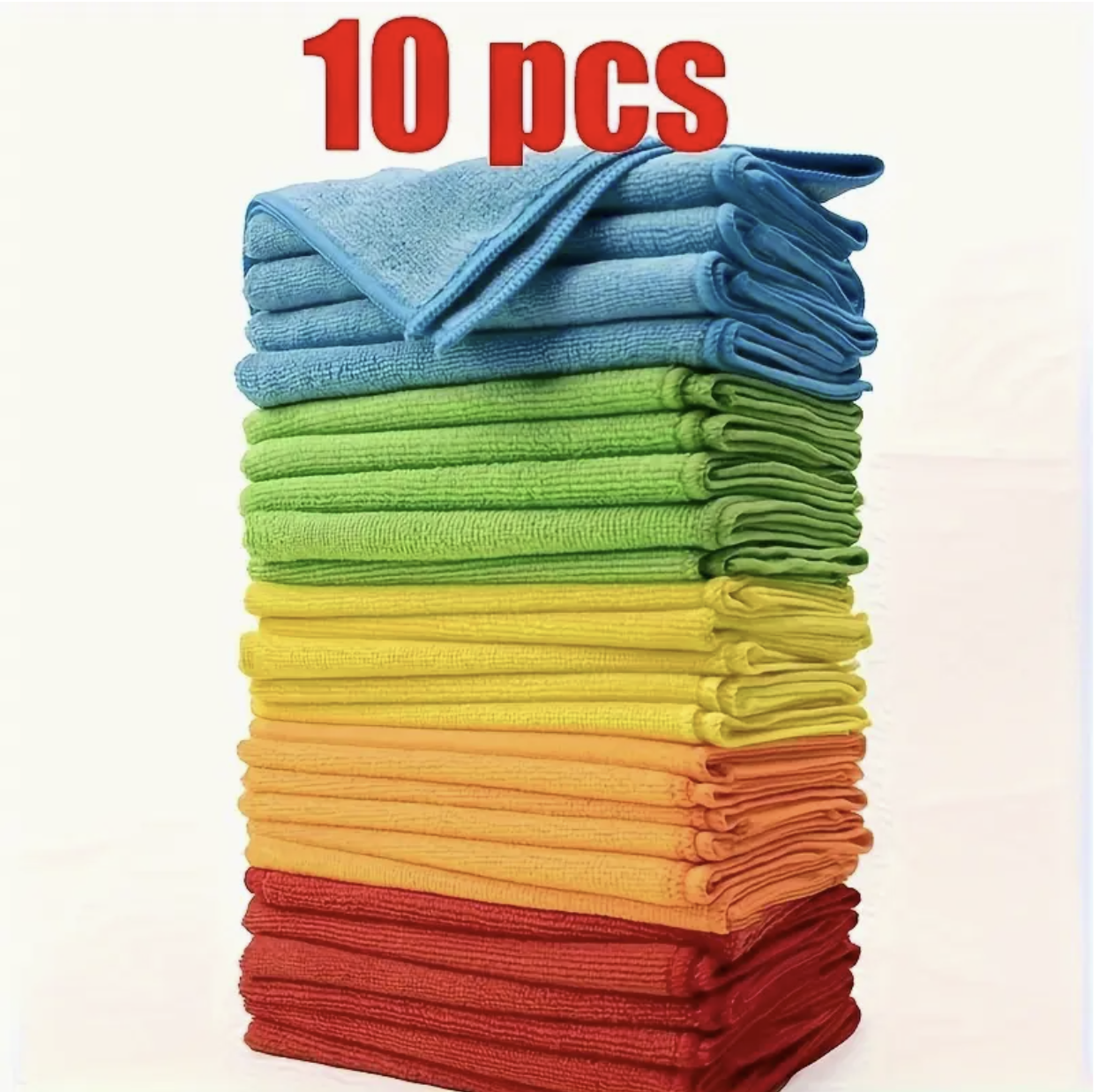 10pcs Multi-Purpose Microfiber Cleaning Cloths – Quick-Dry, Washable, Gift Box Set for Kitchen, Yard & Commercial Use