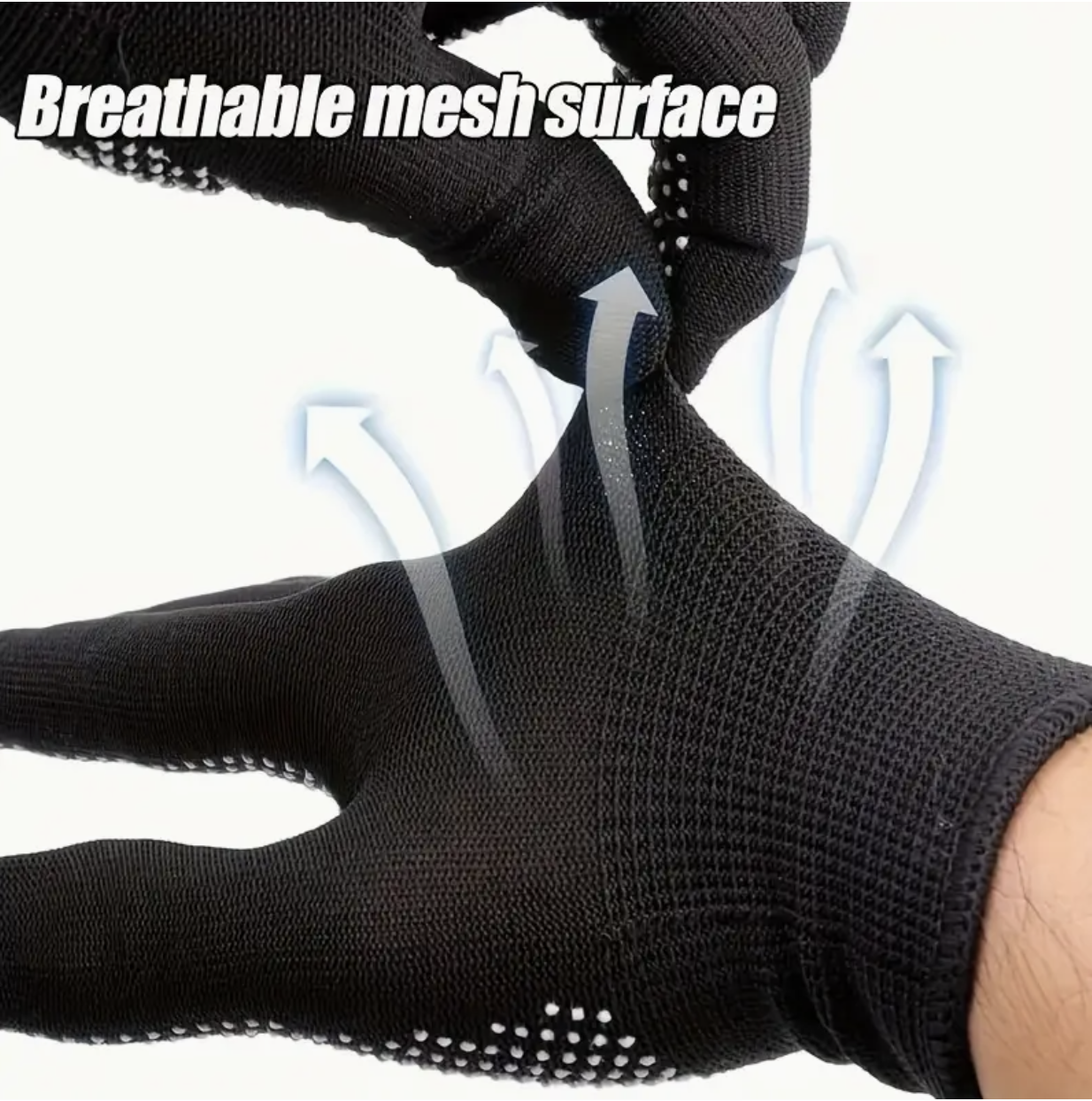 Dotted Gloves for Daily Use – Anti-Slip Outdoor Gloves for Cycling, Camping & Fishing, Available in Black & Gray - Image 2