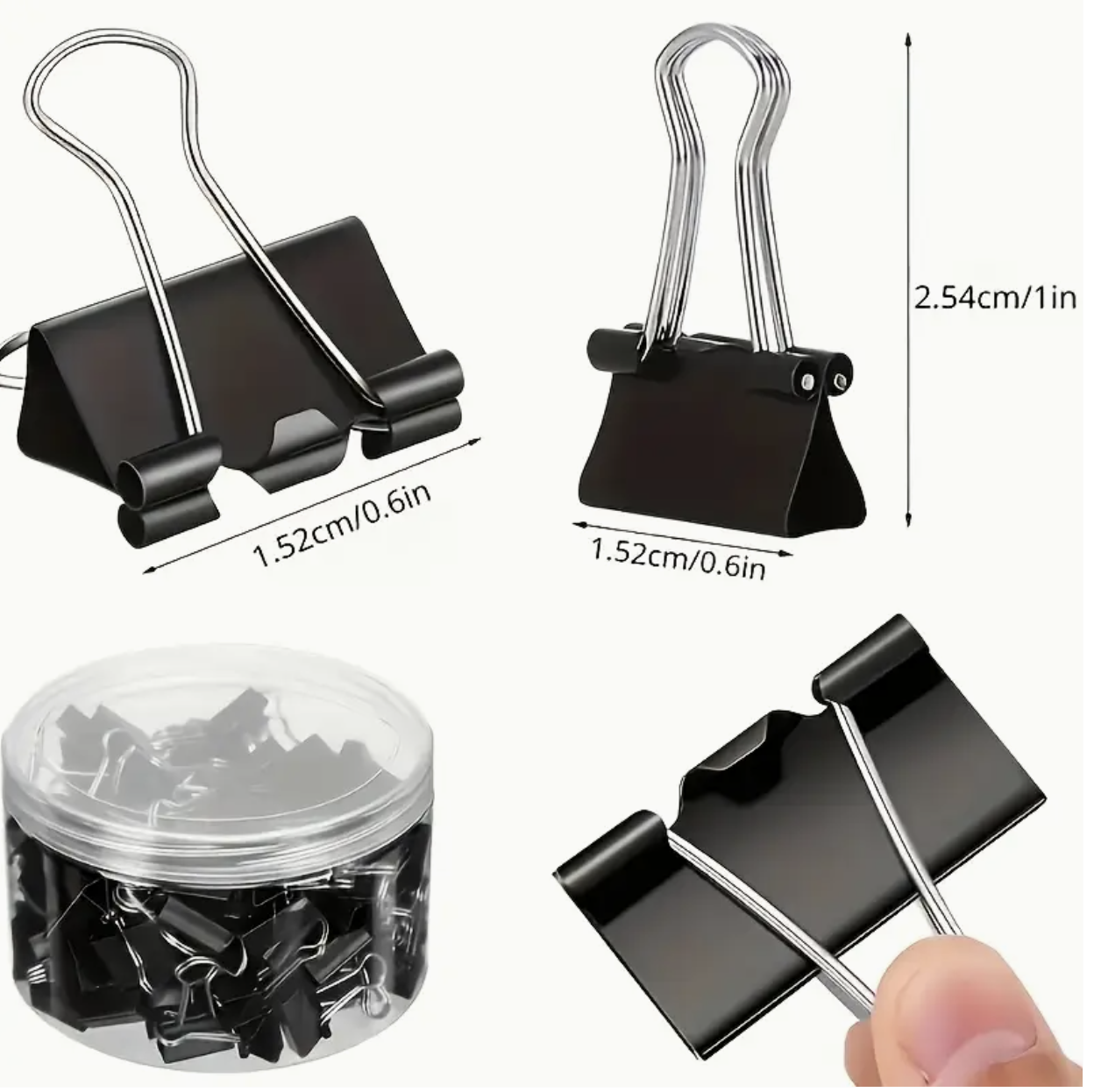 100PCS Medium Binder Clips – Durable Metal 5/8 Inch Paper Clips for Office, Classroom, Teachers, Home & Document Organization - Image 2